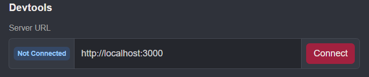 Development server URL input.